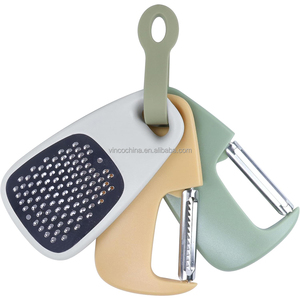 Ensemble d'ustensiles de cuisine 3 pièces : éplucheur à <span class=keywords><strong>julienne</strong></span> pour légumes, presse-ail et gingembre, outils de cuisine empilables, accessoires - Product Image 1