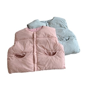 Tongxingyuan Children's Vest Pink Blue Cotton Winter Warm Loose Fit Girls Outerwear Solid Color - Product Image 5