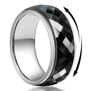 кольцо серебряное Черное золото титановое керамическое кольцо из нержавеющей стали Спиннер для мужчин и женщин беспокойство