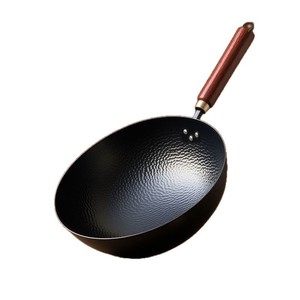 Zhangqiu Craft Hammered Iron Wok 32Cm Non Coating For Gas Stove Cooking - Product Image 3