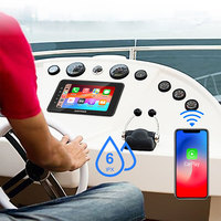 Rhythm 8 pulgadas IPX6 Radio Marina impermeable con CarPlay Android Auto BT 5,0 AM FM receptor para barco Golf Cart ATV