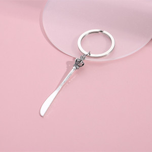 Cadeaux promotionnels très vendus Porte-clés en métal argenté mignon en gros Couteau Fourchette Cuillère Porte-clés Personnalisé Couronne Porte-clés en métal 3D - Product Image 5