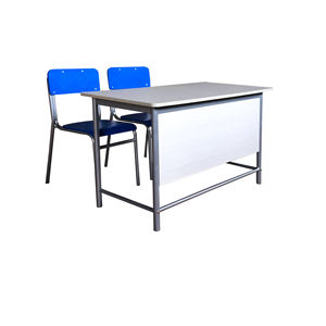 Muebles escolares de madera MDF, mesa de melamina, asiento doble y escritorio para profesores - Product Image 3