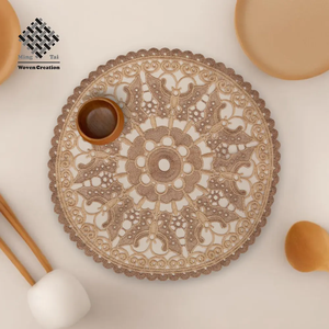 Hotsale Polyester ren placemats sang trọng Vinyl placemats cho bàn ăn cho nhà trang trí đám cưới - Product Image 3