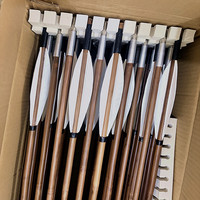 Flèches de tir à l'arc traditionnelles en bambou, 32 pouces, 30-60 livres, avec pointes insérées, pour la chasse à cheval, tir à l'arc recurve