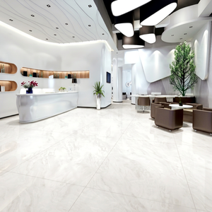 Baldosa de porcelana con aspecto de mármol blanco brillante de 1200 x 1800 mm, baldosa de porcelana brillante para suelo y pared, ideal para pasillos, escuelas, centros comerciales y hoteles. - Product Image 1