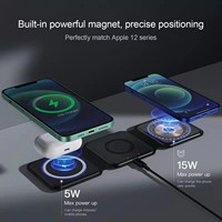 Logo personnalisé pliable chargeur sans fil charge rapide 15w magnétique 3 en 1 support de station magnétique pour iPhone pour Iwatch pour airpods