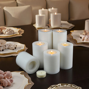 Portacandele Cilindrici di Lusso in Plastica per Candele Natalizie Artificiali, Lanterne Eleganti e Design a Vaso per Decorazioni Domestiche - Product Image 2