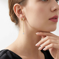 925 Silber Stern Moissanit Ohrstecker aus Guangxi, Luxuriöser Stil, Minimalistische Damen-Ohrringe im Instagram-Stil
