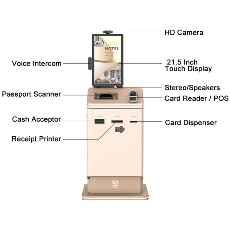Chiosco Self Service pagamento In contanti Hotel Check-In carta Dispenser chiosco cambio valuta macchina Atm