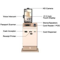 Kiosque de paiement en espèces en libre-service LIEN, distributeur de cartes pour l'enregistrement à l'hôtel, machine de change de devises, guichet automatique, SDK, écran tactile, sur pied