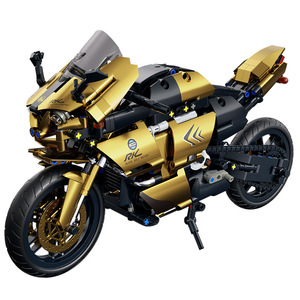 88804 <span class=keywords><strong>Serie</strong></span> Tecnologica Duka Moto Edizione da Corsa Nero Oro, Giocattolo in Plastica ABS per Ragazzi, Blocchi da Costruzione a Piccole Particelle Fai-da-Te - Product Image 5