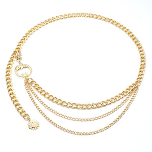 จี้ห้อยรูปพระจันทร์โลหะผสม สายคาดเอวหลายชั้น สไตล์ฮิปฮอป สำหรับผู้หญิง เครื่องประดับแฟชั่นสำหรับออกงานกลางคืน - Product Image 2