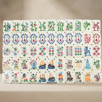 Ensemble de mahjong moderne de luxe en acrylique |   Carreaux transparents comme du cristal |   Jeu de société pour adultes de style casino avec plateau