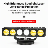 Barre lumineuse LED 110W, 6 lentilles, double couleur jaune et blanc, faisceau lointain et proche, portée 1000M, 12V-60V, étanche, projecteur tout-terrain