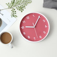 Horloge murale minimaliste contemporaine à cadran unique de 30 mm d'épaisseur, affichage analogique à aiguilles en plastique, mouvement à quartz, pour salon