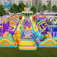Solution tout-en-un pour parc gonflable personnalisé - Grand parc d'attractions extérieur, aire de jeux, parcours d'obstacles