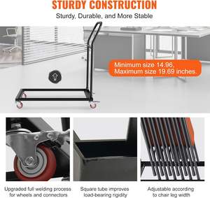 Multi Funtion Vergaderruimte Zwart Metalen Stoel Opbergkar - Product Image 4