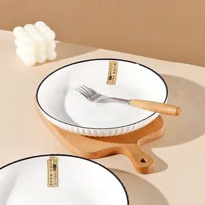 Assiette à riz en céramique japonaise de <span class=keywords><strong>8</strong></span> pouces Assiette <span class=keywords><strong>Yamada</strong></span> écologique avec design minimaliste Internet Famous Home Style pour les cadeaux - Product Image 6