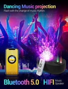 Proiettore a luce notturna a Led ricaricabile a forma di astronave proiettore Laser a onde luminose con telecomando - Product Image 3