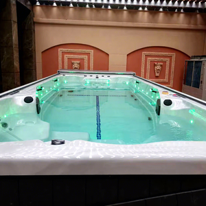 Spa de nage sans fin extérieur pour 5 personnes, grand, hors sol, avec fonction de massage par remous, installation autonome pour hôtel et villa - Product Image 1