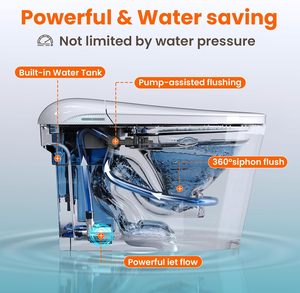 WC intelligent avec bidet intégré, télécommande automatique, WC monobloc à poser au sol, WC intelligent avec bidet pour hôtel de luxe YX - Product Image 4