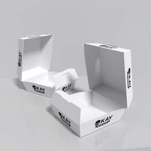 6x6 pulgadas para llevar almuerzo embalaje patatas fritas comida rápida tinta de soja caja de cartón blanca Concha hamburguesa caja de grado alimenticio personalizado - Product Image 5