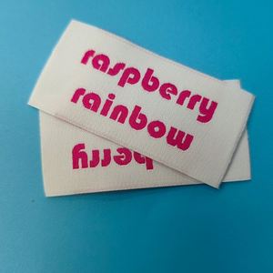 High Quality Eco-Friendly Polyester Fabric Tag Custom Woven Clothing <b>Labels</b> for Apparel-Factory Wholesalers - Product Image 1