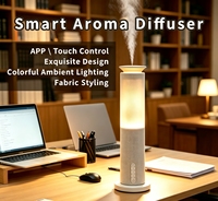 Diffuseur d'arômes intelligent LED vertical, adapté à divers lieux haut de gamme, avec éclairage doux. Design exquis.