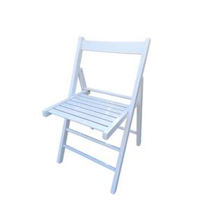 Chaise pliante en bois blanc Db, design moderne, mobilier de jardin extérieur - Product Image 4