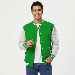 Nouvelles vestes d'université pour hommes et logo personnalisé couleur unie pour vêtements d'hiver CollegeBaseballjacket pour hommes - Product Image 1