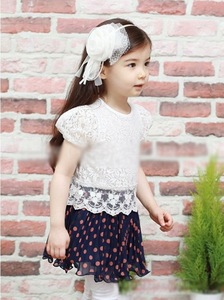 Vente en gros de robes de fête vintage en dentelle smockée pour filles et enfants, à manches courtes, en provenance de Chine - Product Image 5