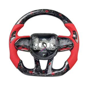 Le volant de direction en cuir perforé en fibre de carbone forgée le plus populaire pour Dodge Challenger - Product Image 1