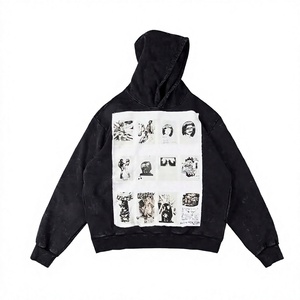 Sweat-shirt à capuche surdimensionné pour homme, 100% coton French Terry, décontracté, automne, respirant, imperméable, 420g, avec poche avant - Product Image 5