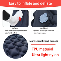 Matelas de camping gonflable pliable moderne et léger avec oreiller intégré, coussin d'air portable, tapis de couchage imperméable pour sac à dos
