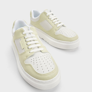 Baskets en toile à plateforme haute pour femmes, chaussures décontractées à lacets avec embout contrastant et semelle épaisse, pour un usage quotidien dans la rue - Product Image 3