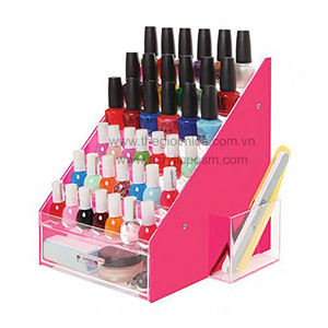 New <b>Clear</b> Acrylic Nail Polish <b>Display</b> Rack Organizer Makeup Stand with 60 Bottle Capacity - Product Image 2