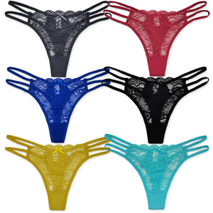 Tanga taille basse G <span class=keywords><strong>String</strong></span> culotte Lingerie Sexy croix Bikini dames creux dentelle transparent femmes dentelle broderie <span class=keywords><strong>String</strong></span> - Product Image 2