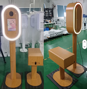 Cabina fotográfica pintada con <span class=keywords><strong>espejo</strong></span> de madera y metal ovalado, cabina de fotos para iPad Dslr, cabina fotográfica para fiestas, soporte para impresora - Product Image 6