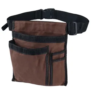 Tool Pouch Belt Utility Belt Bag with 5 Pockets Tool Apron Pouch Garden Tool belt for Men Women Carpenters Electricians