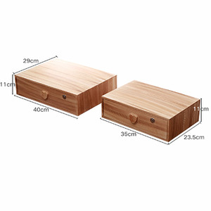 Office desktop storage <b>box</b> with <b>lock</b>, wooden <b>box</b> for organizing miscellaneous items, computer monitor riser, solid wood <b>box</b> - Product Image 3