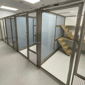 Ağır köpek kulübesi geniş malzeme seçimi paslanmaz çelik, FRP, HDPE, temperli cam evcil hayvan kafesi kulübesi - Product Image 2