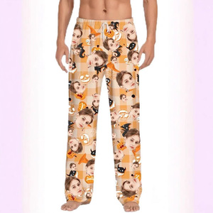 Estilo Europeo Americano transfronterizo para <span class=keywords><strong>Amazon</strong></span> 3D Digital impreso Casual pantalones de <span class=keywords><strong>pijama</strong></span> sueltos pantalones de tiro medio de punto - Product Image 3