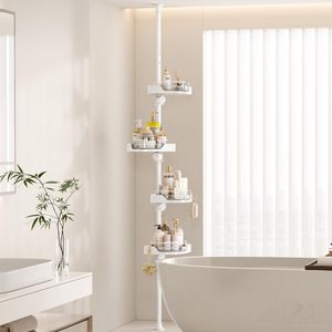 360 °   Organizador <span class=keywords><strong>de</strong></span> Esquina Giratorio para Ducha <span class=keywords><strong>con</strong></span> Barra <span class=keywords><strong>de</strong></span> Tensión - 4 Niveles Ajustables, Barra <span class=keywords><strong>de</strong></span> Metal Resistente a la Oxidación, Estantes <span class=keywords><strong>de</strong></span> <span class=keywords><strong>Plástico</strong></span> <span class=keywords><strong>con</strong></span> Barandilla <span class=keywords><strong>de</strong></span> Seguridad - Product Image 3