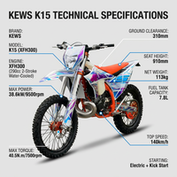 Moto tout-terrain à essence 2 temps 200-400CC, Dirtbike KEWS K24 38.6kW 120km/h, Enduro forestier, Trail, Course hors route