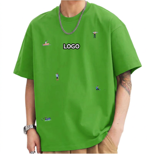 Nouveau T-shirt Homme Bleu 2026 à Épaules Tombantes, Sérigraphié, 220g, Écologique, Logo Brodé Personnalisé, Coton Lourd, Streetwear - Product Image 6