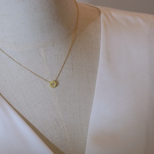 Custom 18K Gold Plated Round Charm Crystal CZ Stainless Steel Heart <b>Necklace</b> for Women - Product Image 3