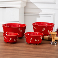 Service de table en céramique à motifs de feuilles de Noël, pour fêtes, salle à manger, décoration du Nouvel An, service de table de Noël