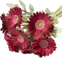 Buket Bunga Gerbera Daisy PU Buatan, Realistis, Tahan Air, Buatan Tangan untuk Dekorasi Rumah, Pernikahan, Natal, dan Pesta