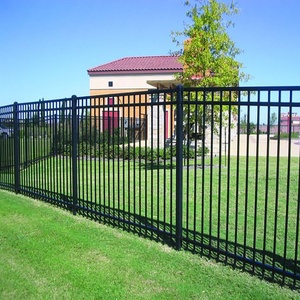 Clôture en acier galvanisé noir enduit de poudre, tube carré en acier forgé, portails d'allée, clôture en métal, <span class=keywords><strong>jardin</strong></span>, best-seller - Product Image 1